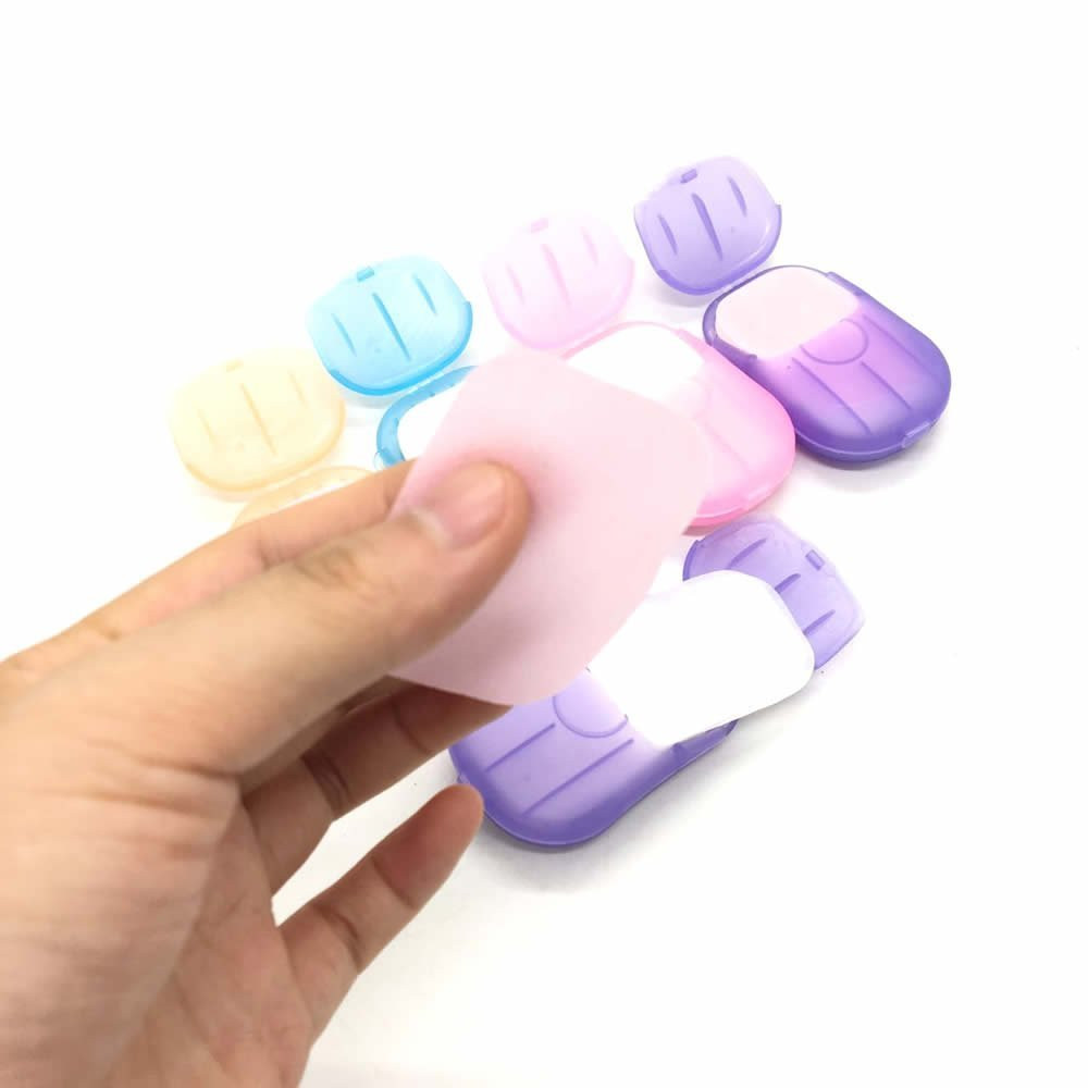 6 Packs Portable Disposable Travel Hiking Washing Hand Bath Toiletry Paper Soap