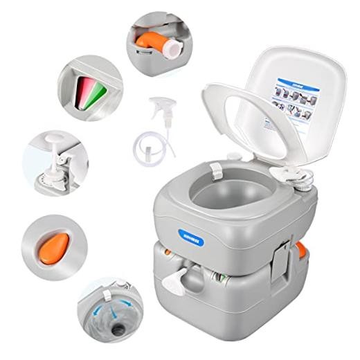 Portable RV Toilet – Camping Toilet Porta Potty – 5.8 Gal – Standard Large