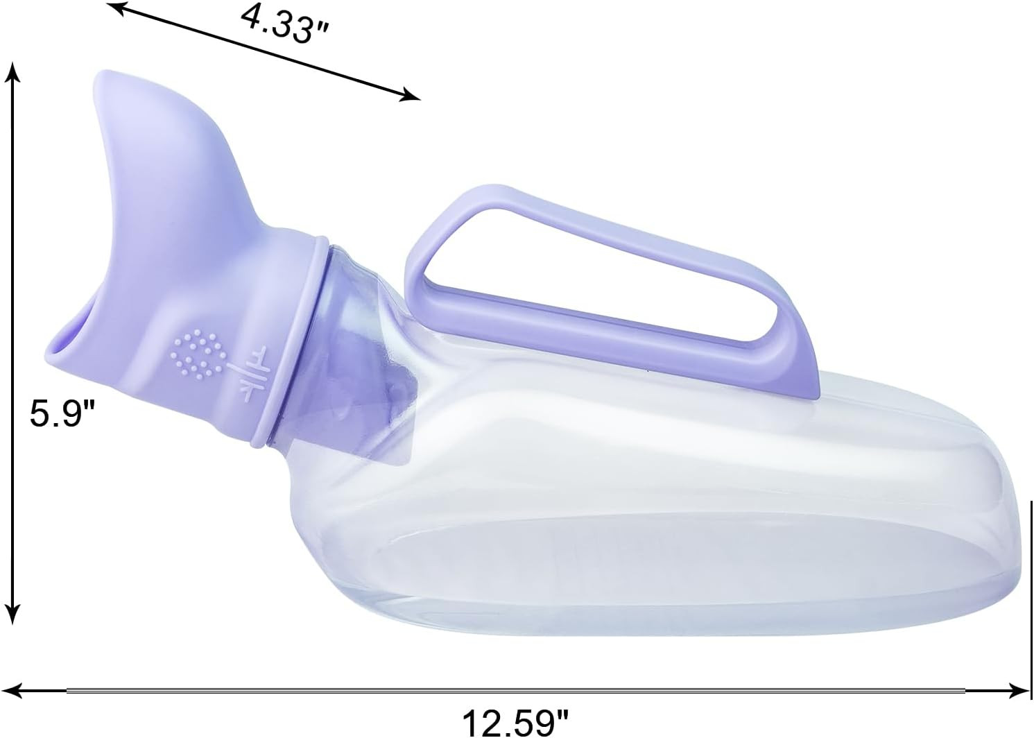 Urinal for Women – Portable Handle with Kniteed Case and Brush, Purple Pee Bottl