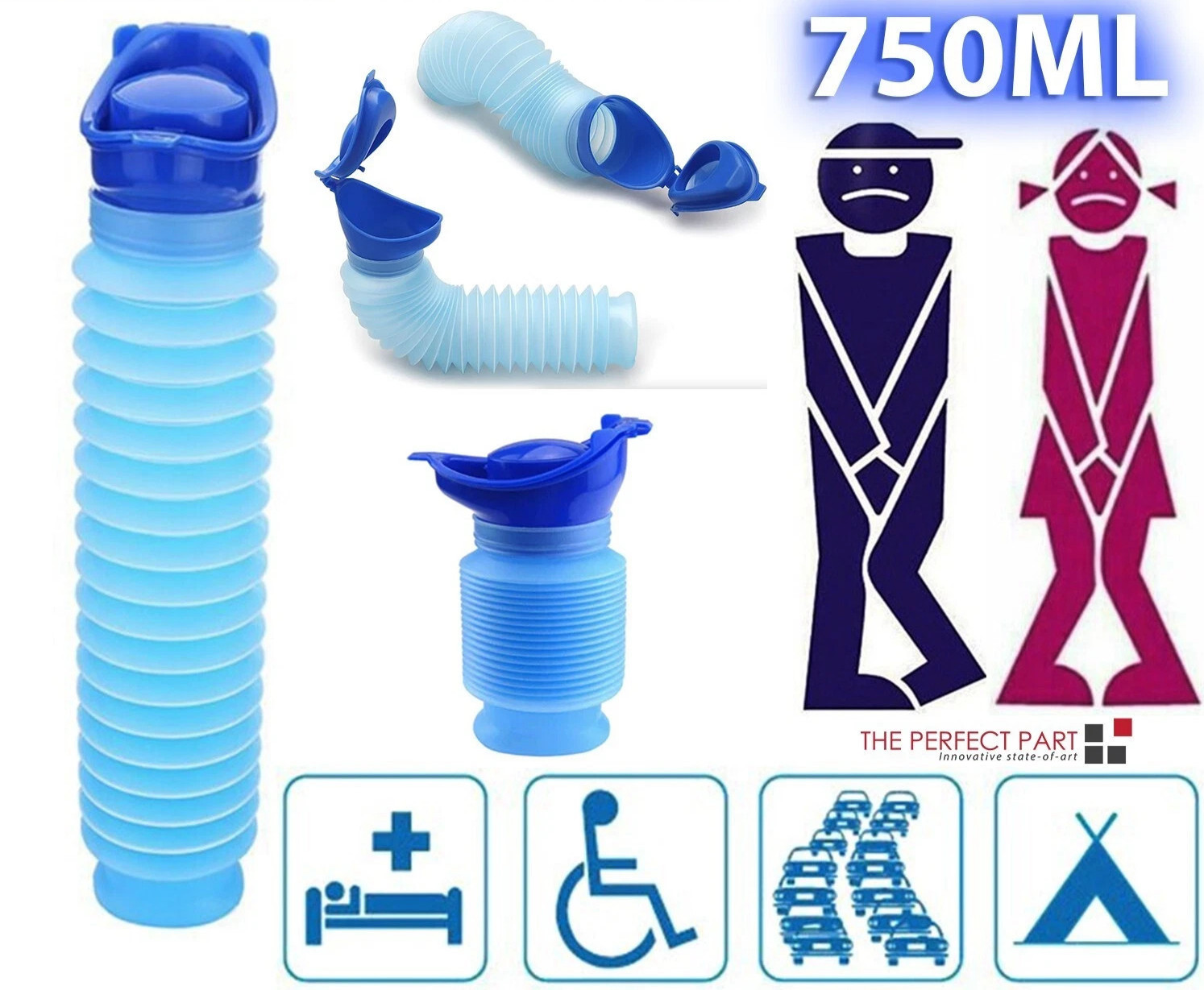 Male Female Portable Urinal Travel Camping Car Toilet Pee Bottle Emergency Kit