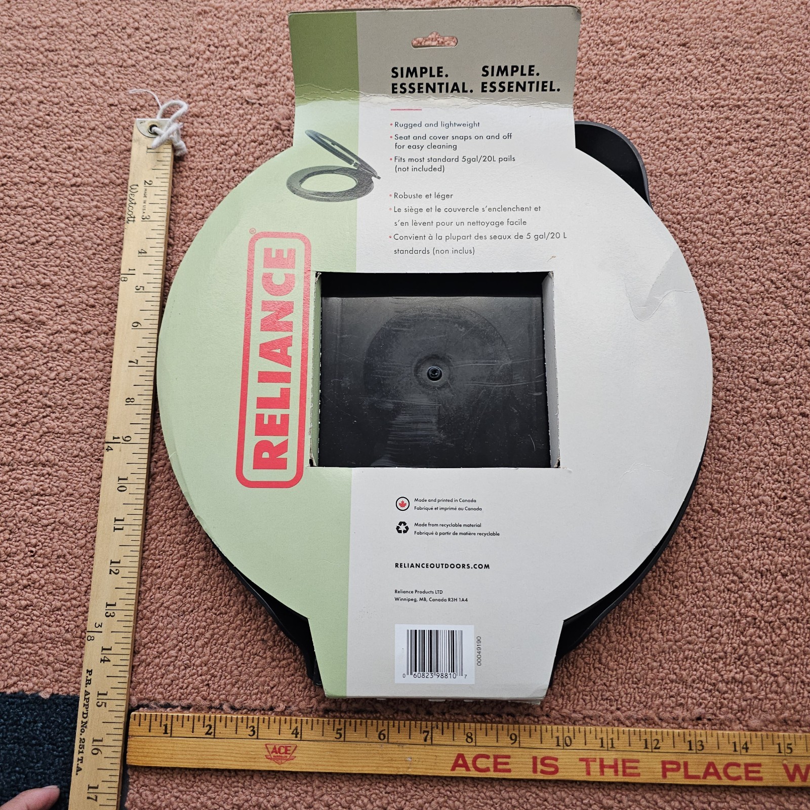 Reliance Luggable Loo Potty Lid Seat Cover Portable Toilet Outdoors Camping Ç8c