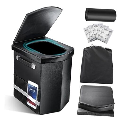 2025 Upgraded 16.5” XL Portable Toilet for Adults,Tall Camping Toilet Black