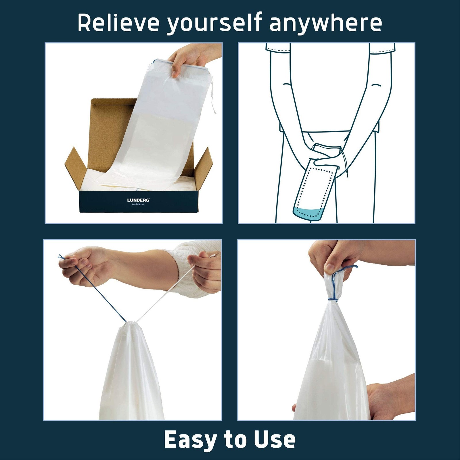 Disposable Urine Bags for Men with Super Absorbent Pad – Value Pack 40 Count …