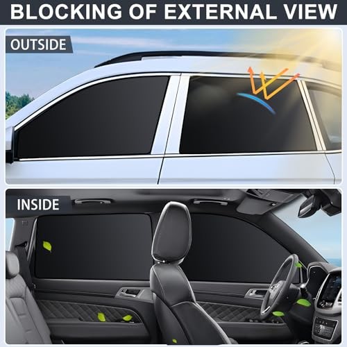Car Window Shades – 4 Pack Car Window Covers Premium UV Blackout 4pcs
