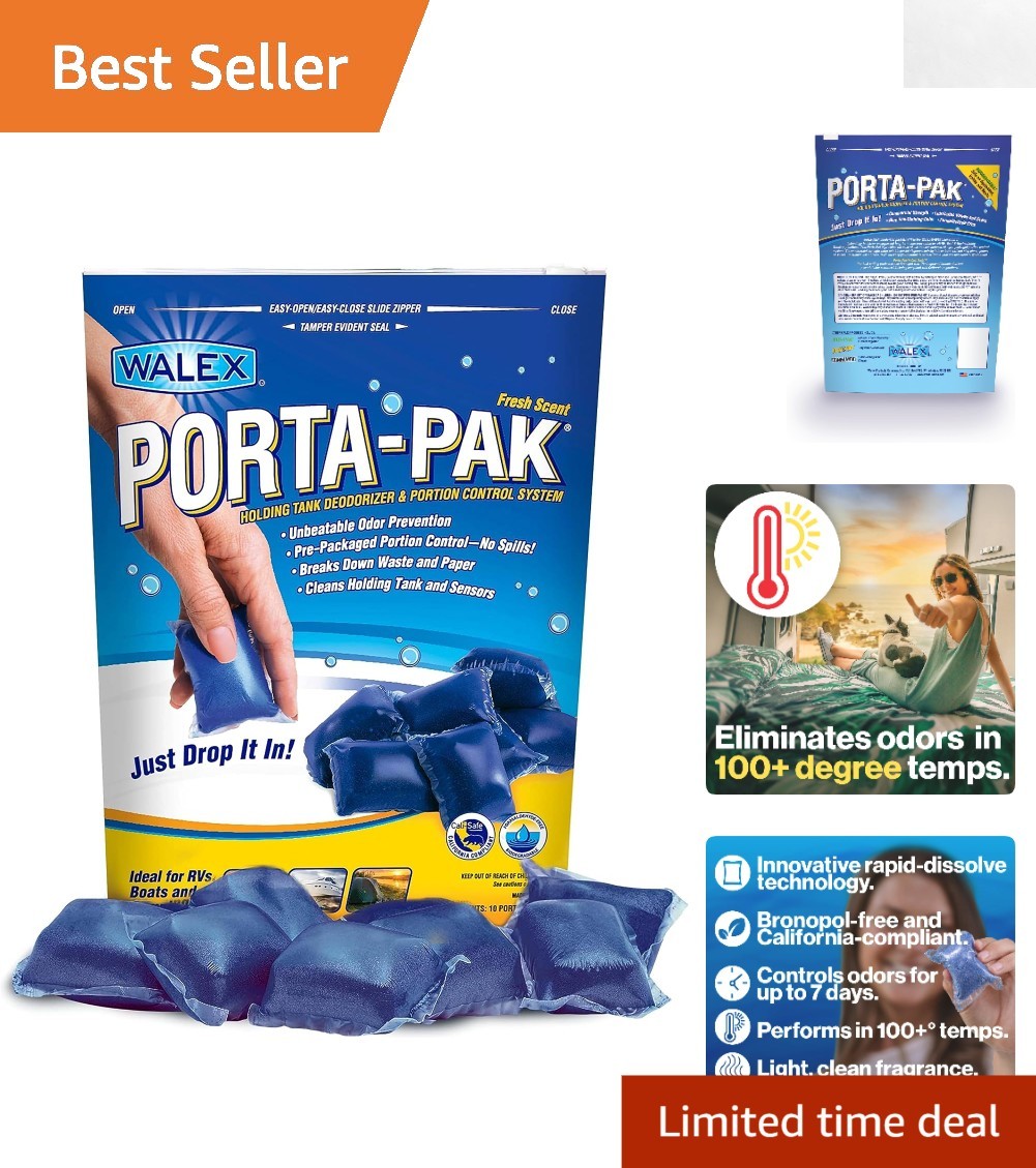 Fresh Scent Porta-Pak RV Toilet Treatment Drop-Ins, 10 Count for RVs& Boats