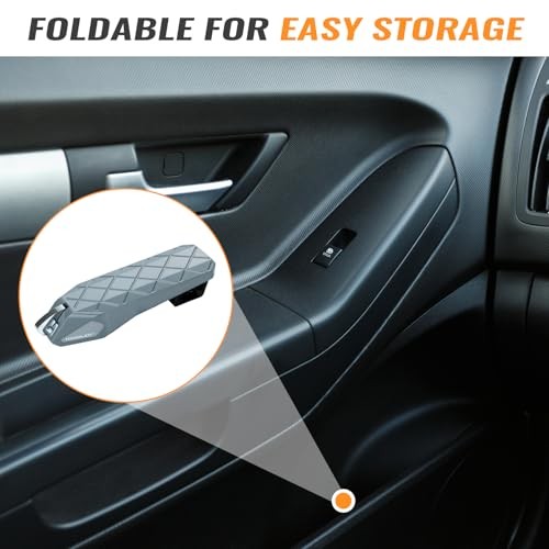 Folding Car Door Step Vehicle Pedal Ladder for Roof Access, Light Grey
