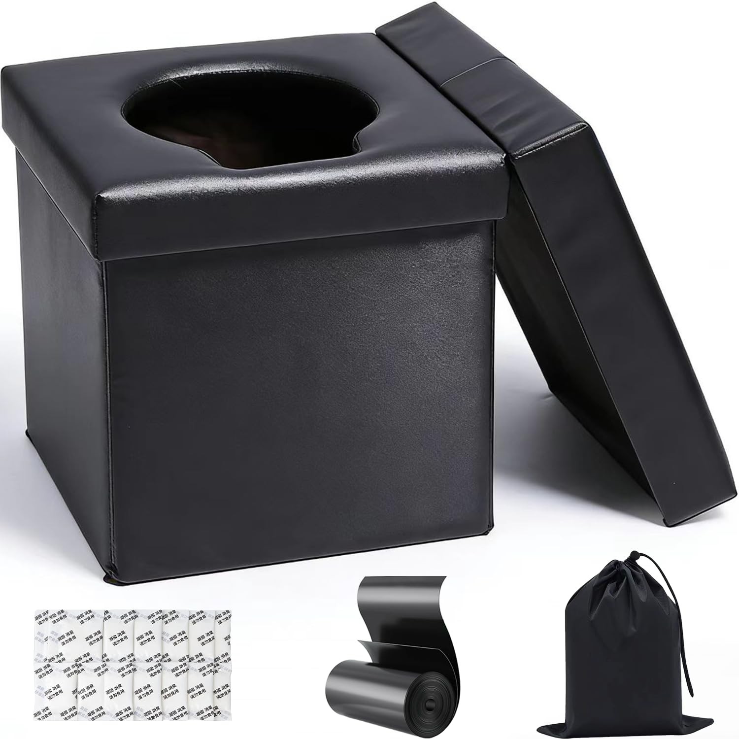 4-in-1 Outdoor Foldable Portable Toilet with Lid – Instant Setup, Waterproof,…