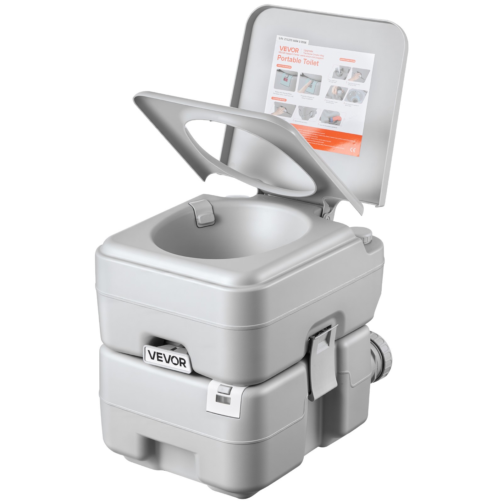 VEVOR Portable Toilet Outdoor Travel Potty 5.3 Gallon Flush for Camping Hiking