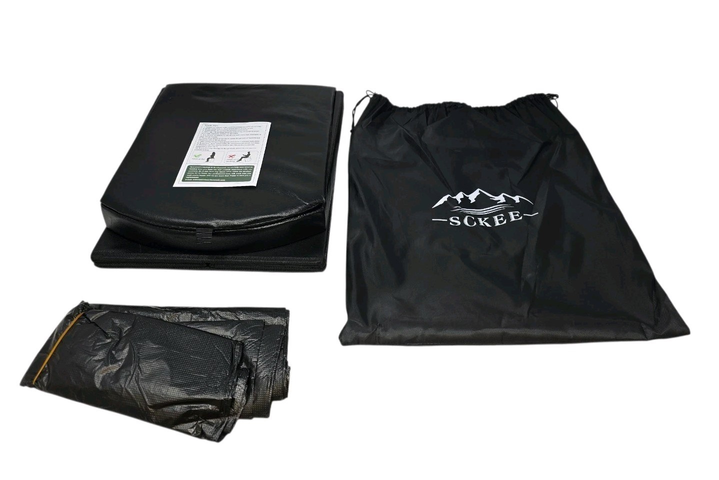 SCKEE ‎‎ZDHWMT-01 16.5” XL Portable Tall Camping Toilet+Lid+Carry Bag Black OB
