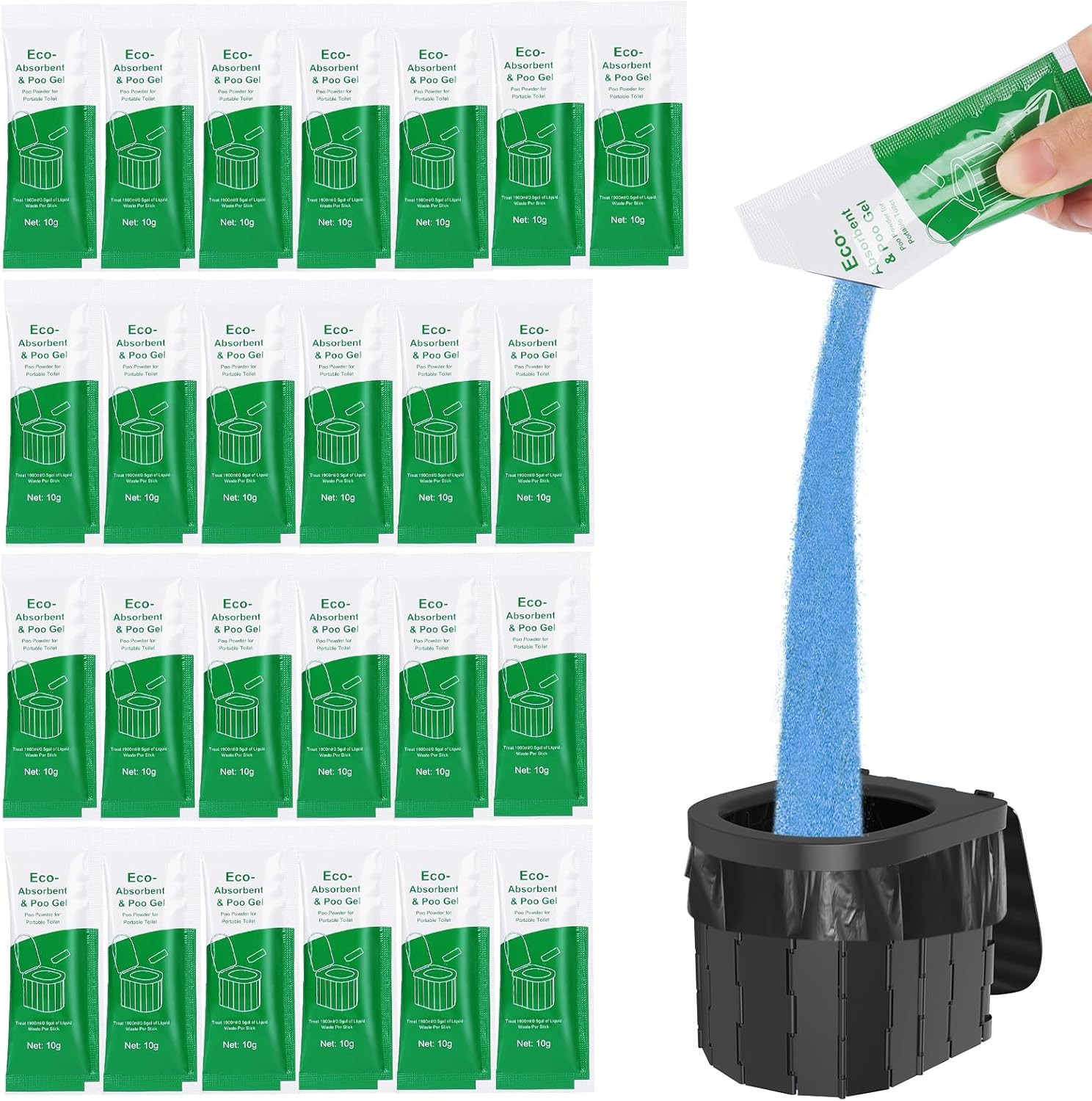 Portable Toilet Absorbent Gel Powder, Poo Gel for Camping Toilet Powder, Poo Uri