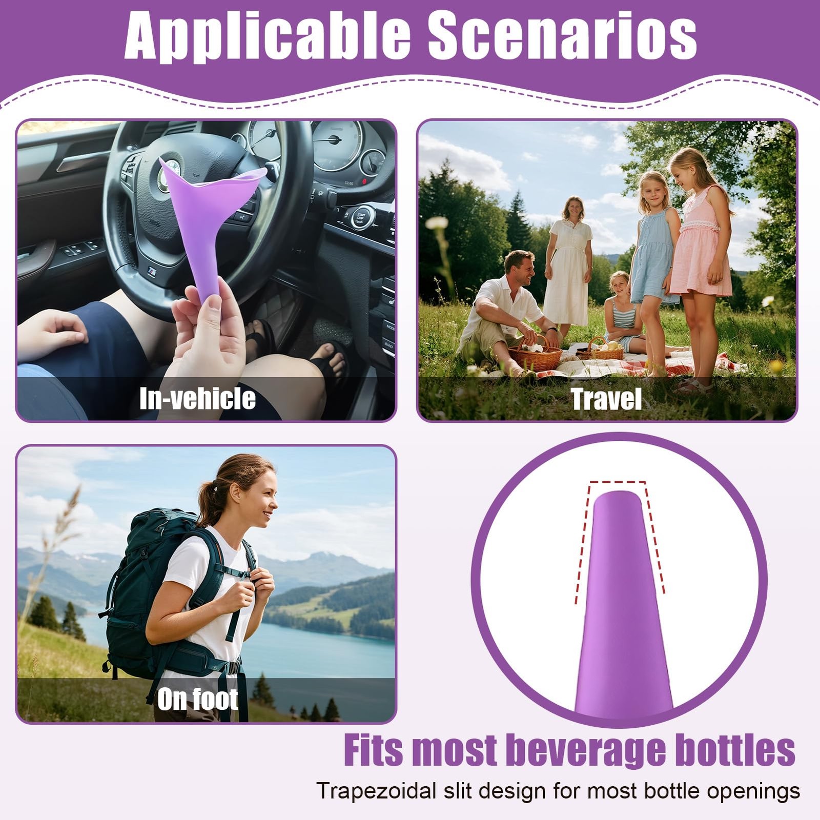 2pcs Urinella for Women, Pee Aid for Women Female Urinal Silicone Tr…