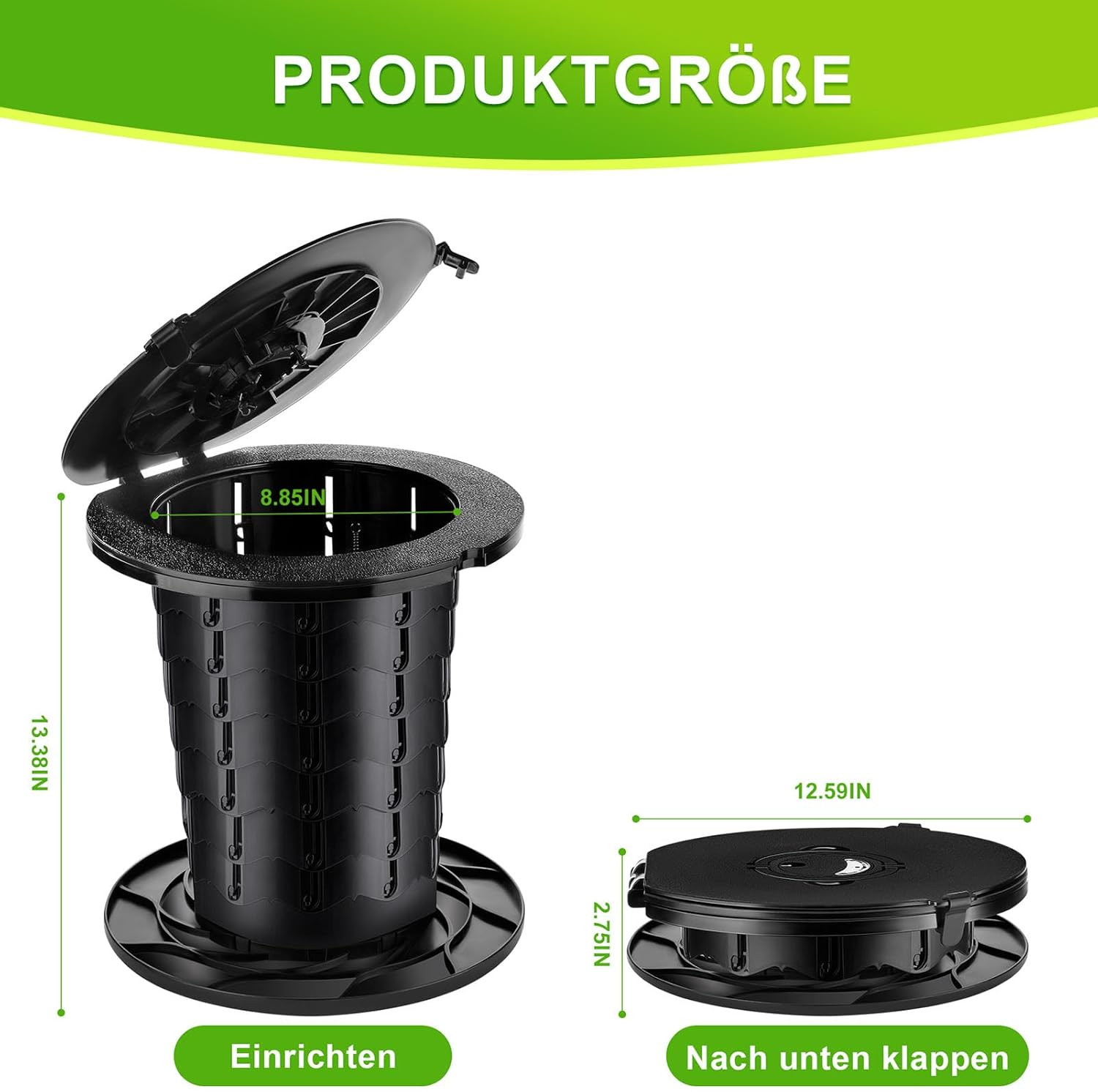 Compact Camping Toilet Foldable | Portable Mobile Toilet | Height Adjustable Cam