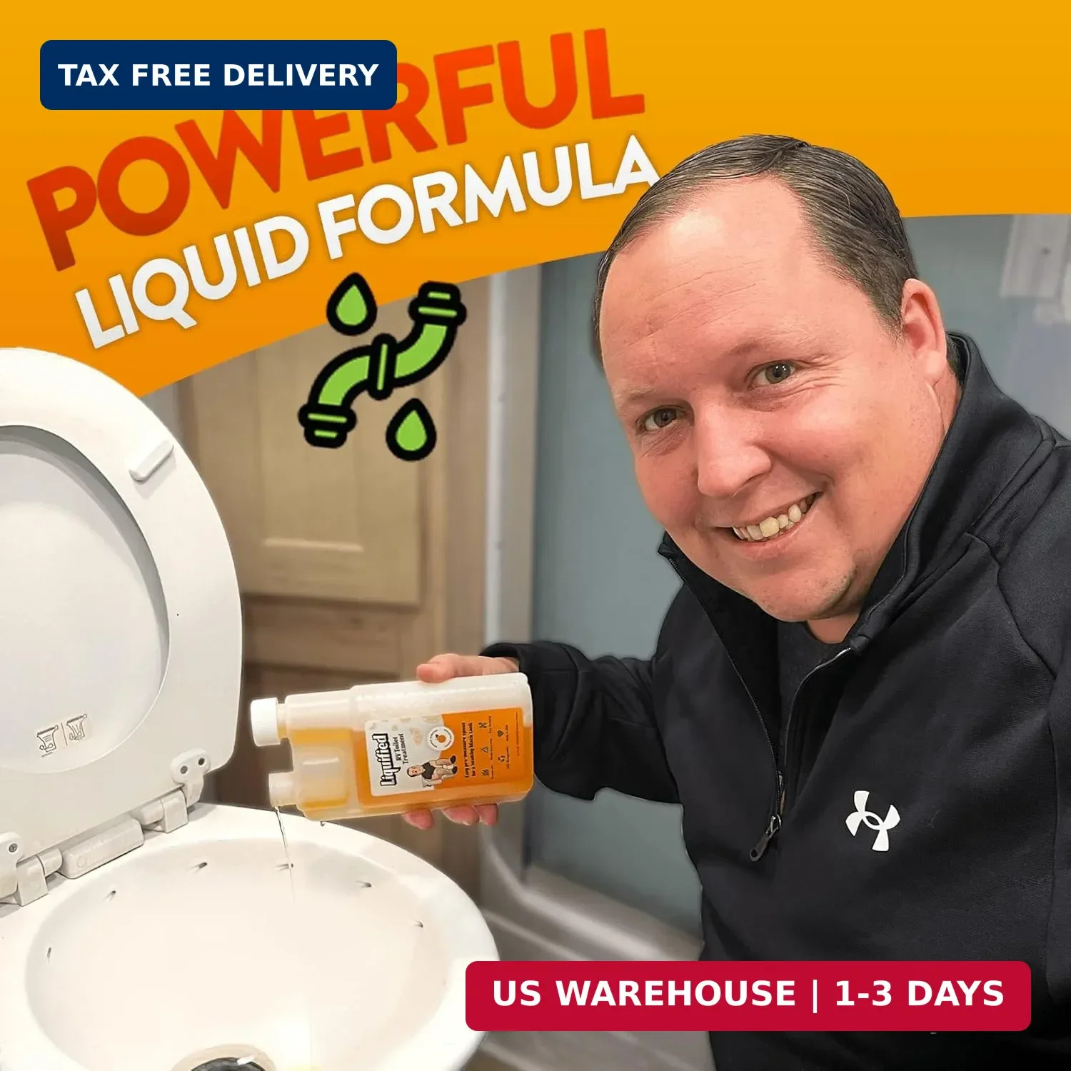 Liquified RV Toilet Treatment – Black Holding Tank Digester – Odor Eliminator –