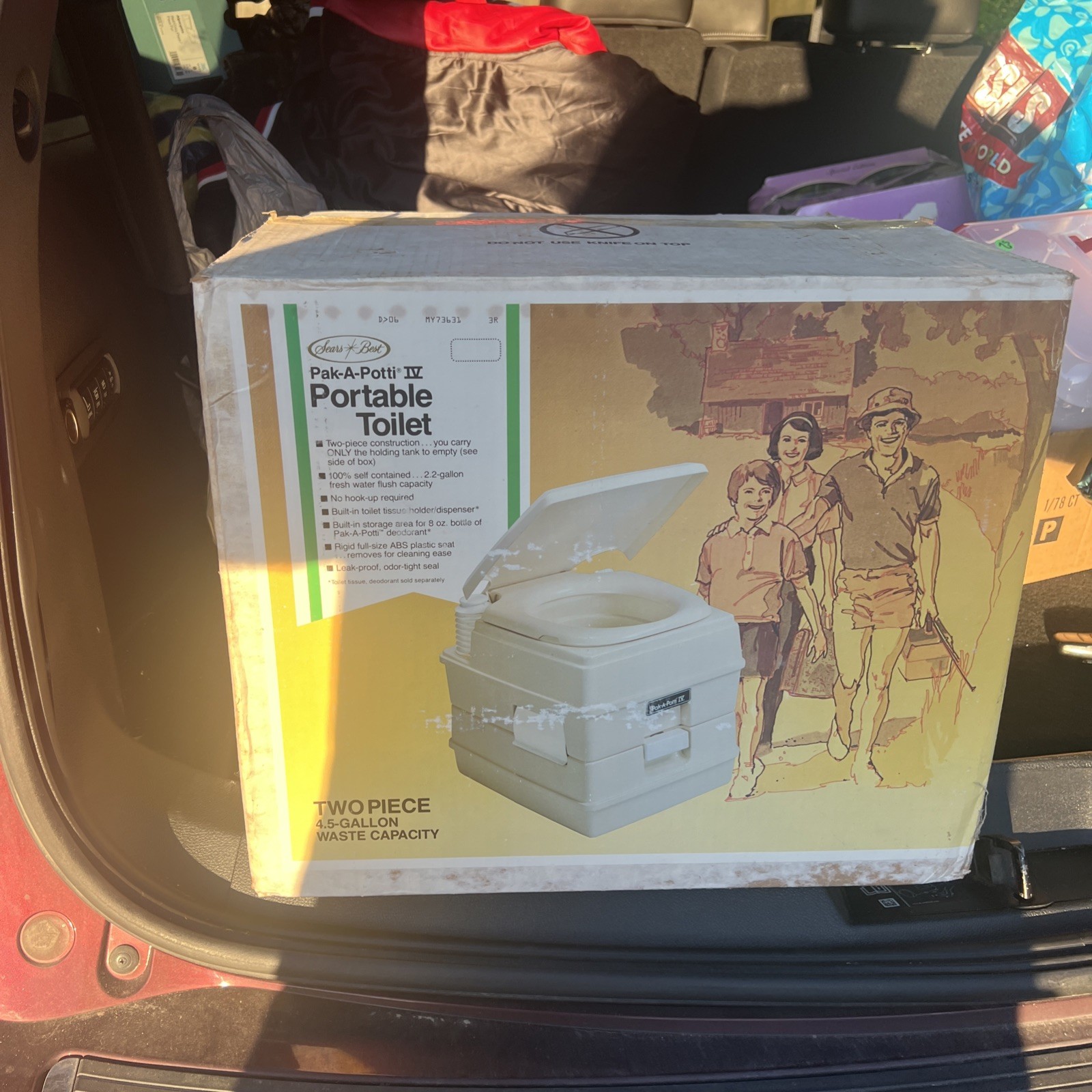 NWOT Vintage Sears Pak-A-Potti Camping / Portable Toilet Easy to Clean