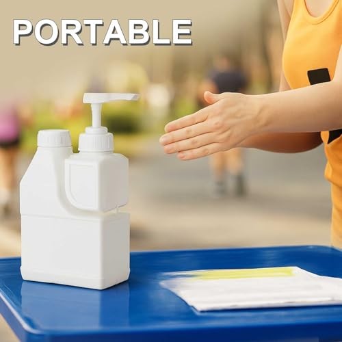 2 Pcs Portable 2 Compartment Foam Soap Handwashing Bottle 1300ml Capacity