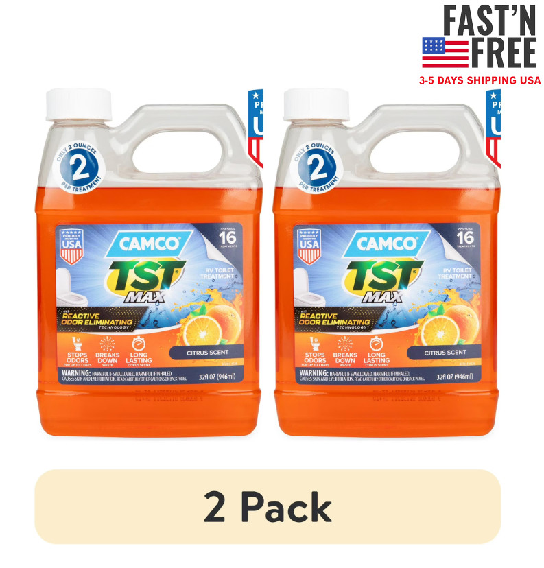 (2 pack) Camco TST MAX RV Toilet Treatment, Ultra-Concentrated Formula, 32oz