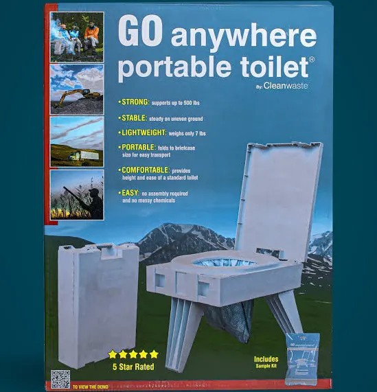 Cleanwaste GO Anywhere Portable Toilet Seat – Foldable Camping Toilet US