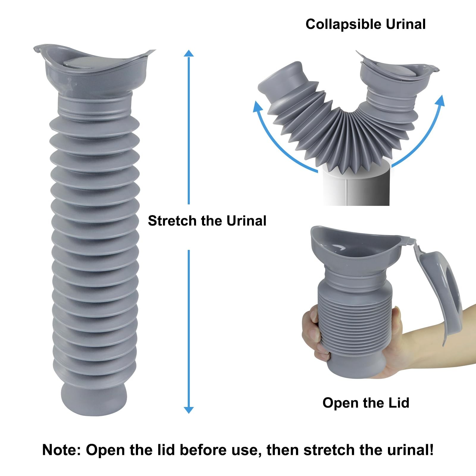 Portable Urinal Men Women Collapsible 750ML Urine Bottle Travel Camping Car