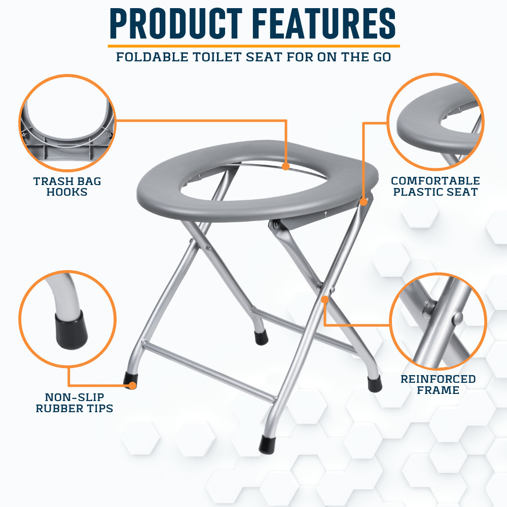 Alpcour Foldable Camping Toilet with Storage Bag – Compact Toilet for RV & Boat