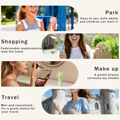 Pack Mini Portable Fan – 5” AAA Battery Operated, Lightweight Handheld with 4