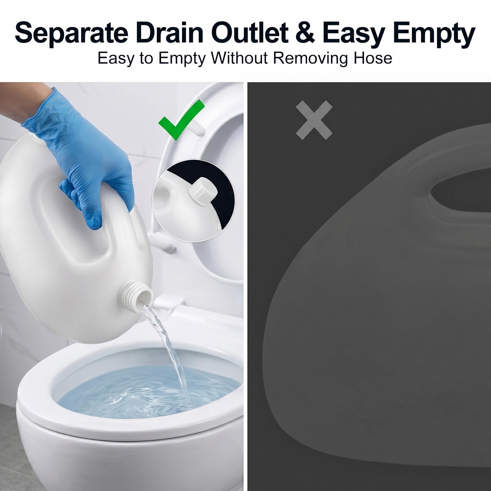 Portable Spill Proof Male Urinal Bottle with 47″ Hose, Soft Opening, 2000ML for