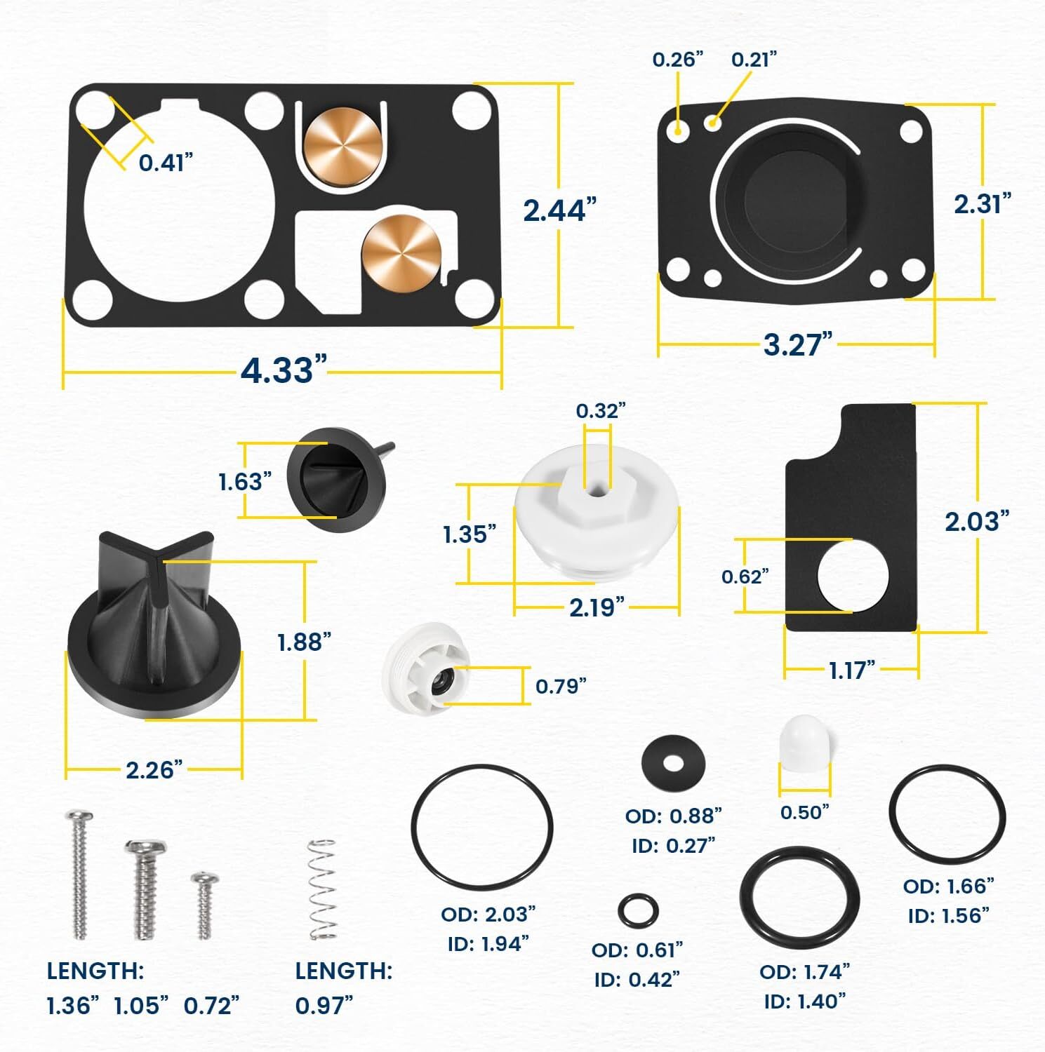 for Jabsco 98-07 29090-2 &29120-2 Series Toilet Marine Manual Toilet Service Kit
