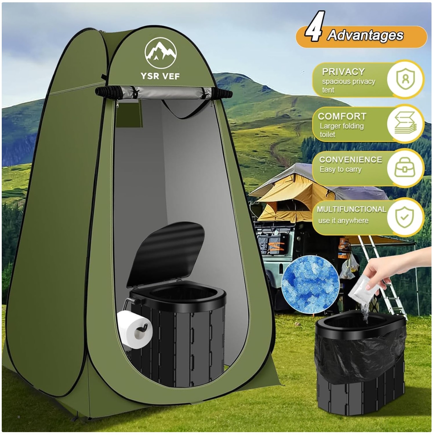 Outdoor Toilet Tent with Privacy Layer