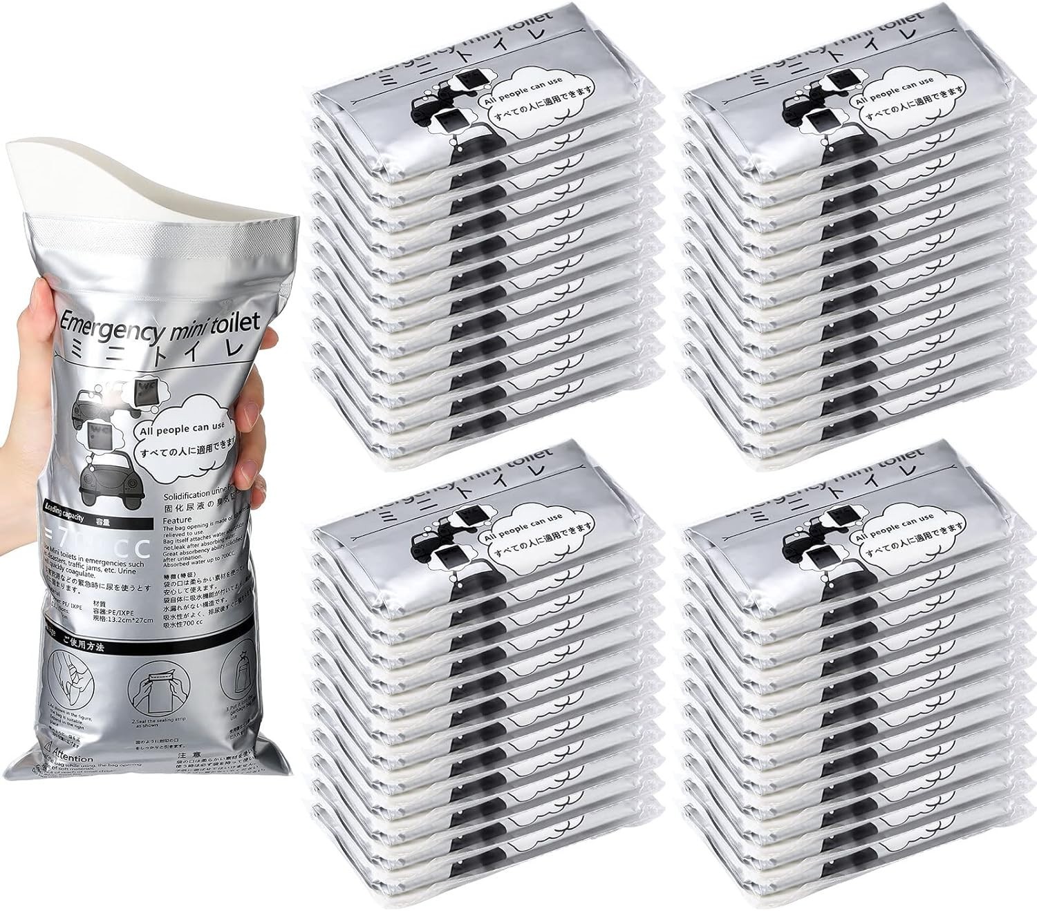 50 PCS Disposable Emergency Urinal Vomit Bag Portable Camping Travel Pee Bags