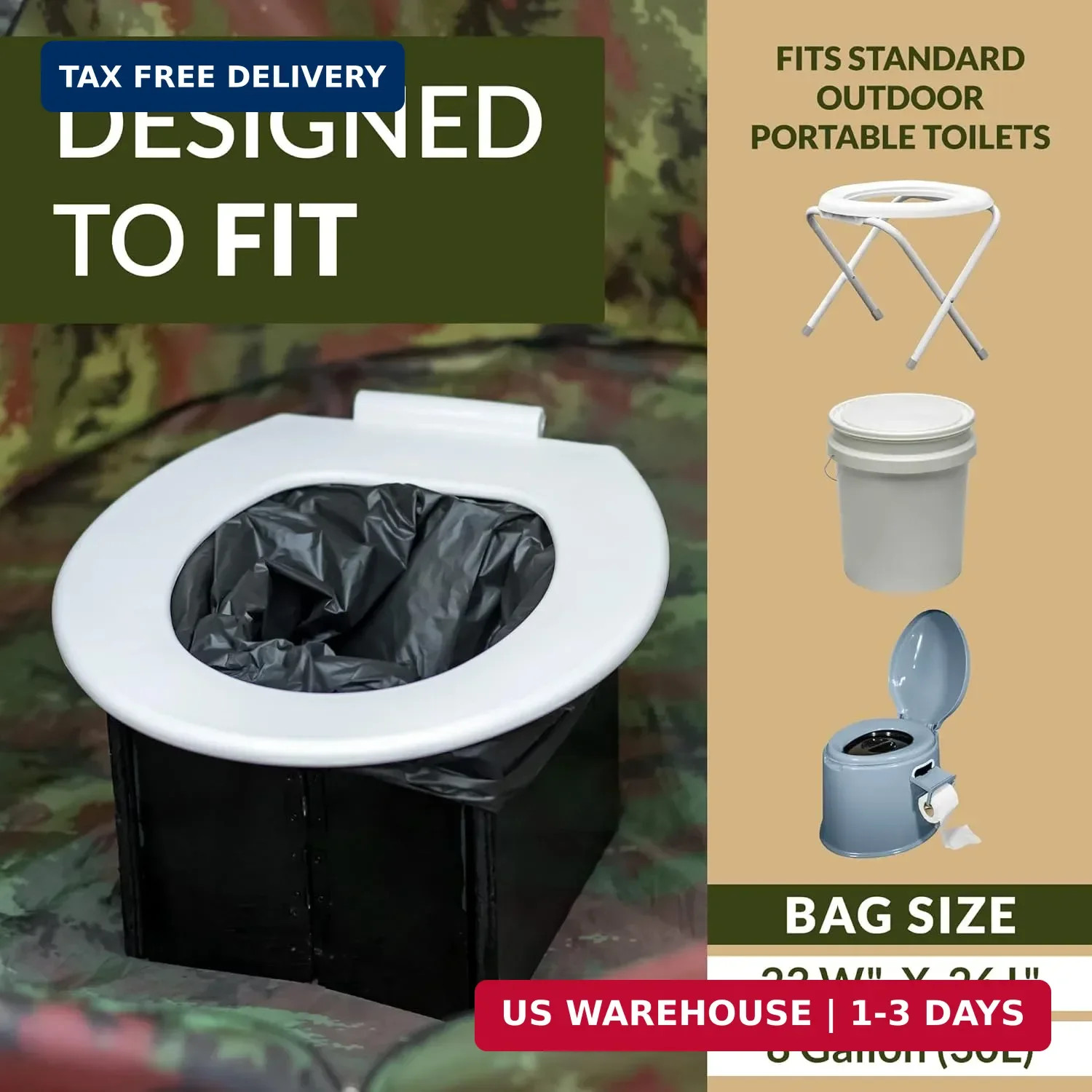 Reli. Compostable Outdoor Toilet Bags 20 Count, 8 Gallon | Camping & Hiking | Tr