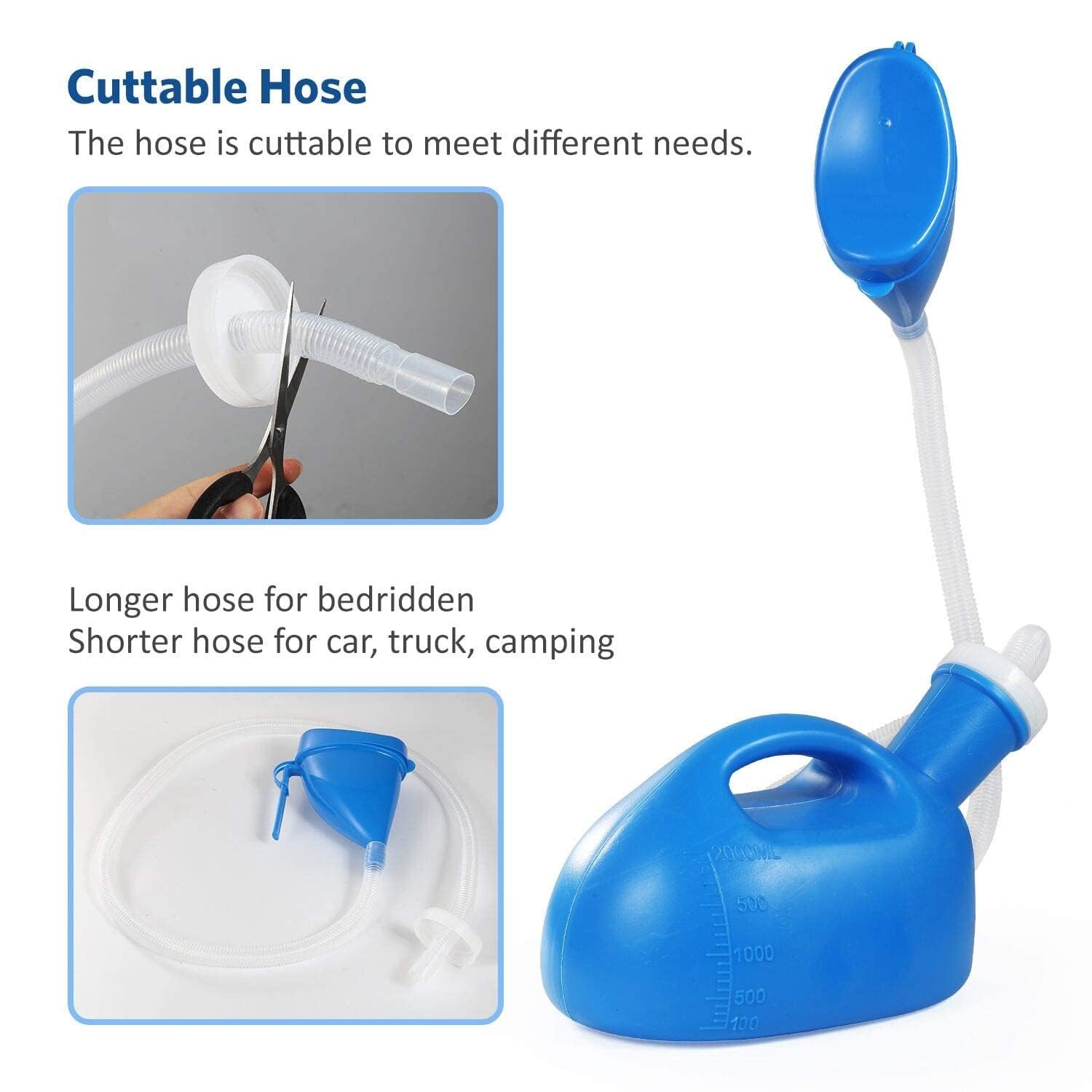 Portable Urinals for Men and Women, Spill Proof Pee Bottle with 68 OZ Capacity