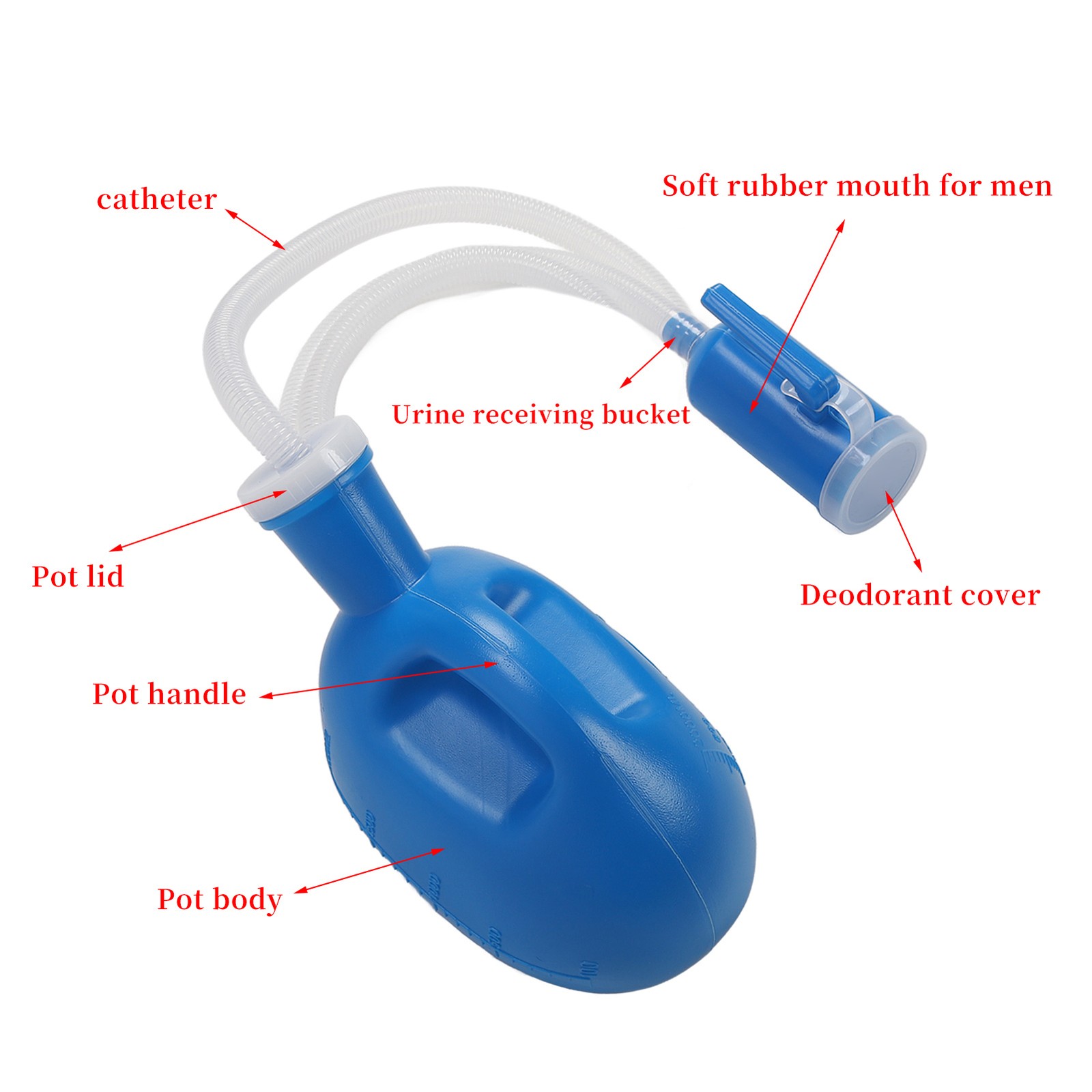 2000ml Men Urinal Bottle Large Capacity Spill Proof Urine Bottle For Bedridden