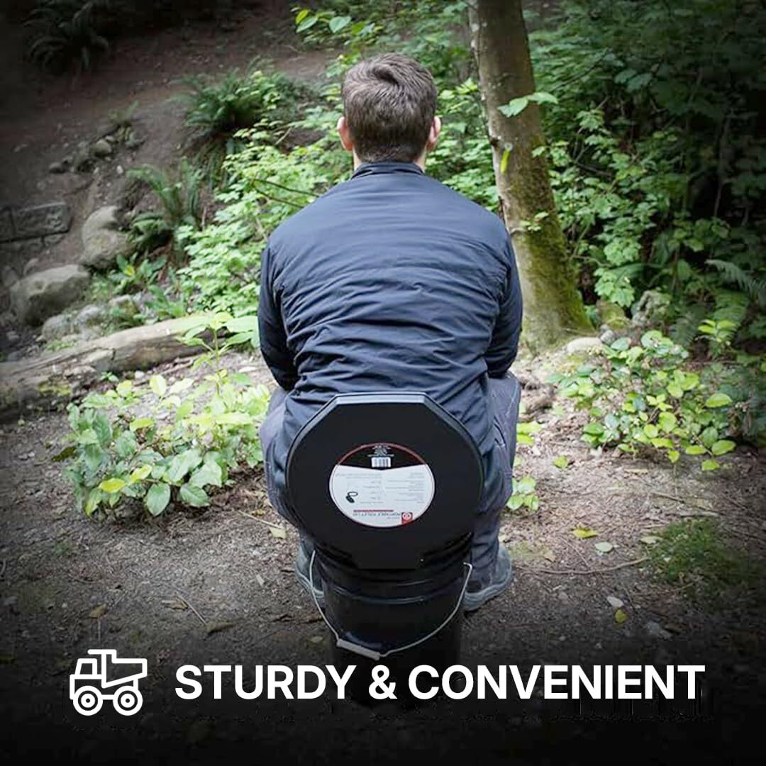 Premium Portable Camping Toilet Seat with Lid for Camping, Hiking, Emergencies