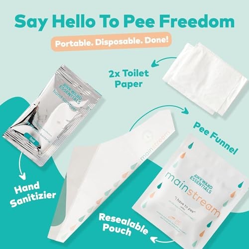 Disposable Female Urination Device, Pack of 10 Portable Urinal for Women, 41110
