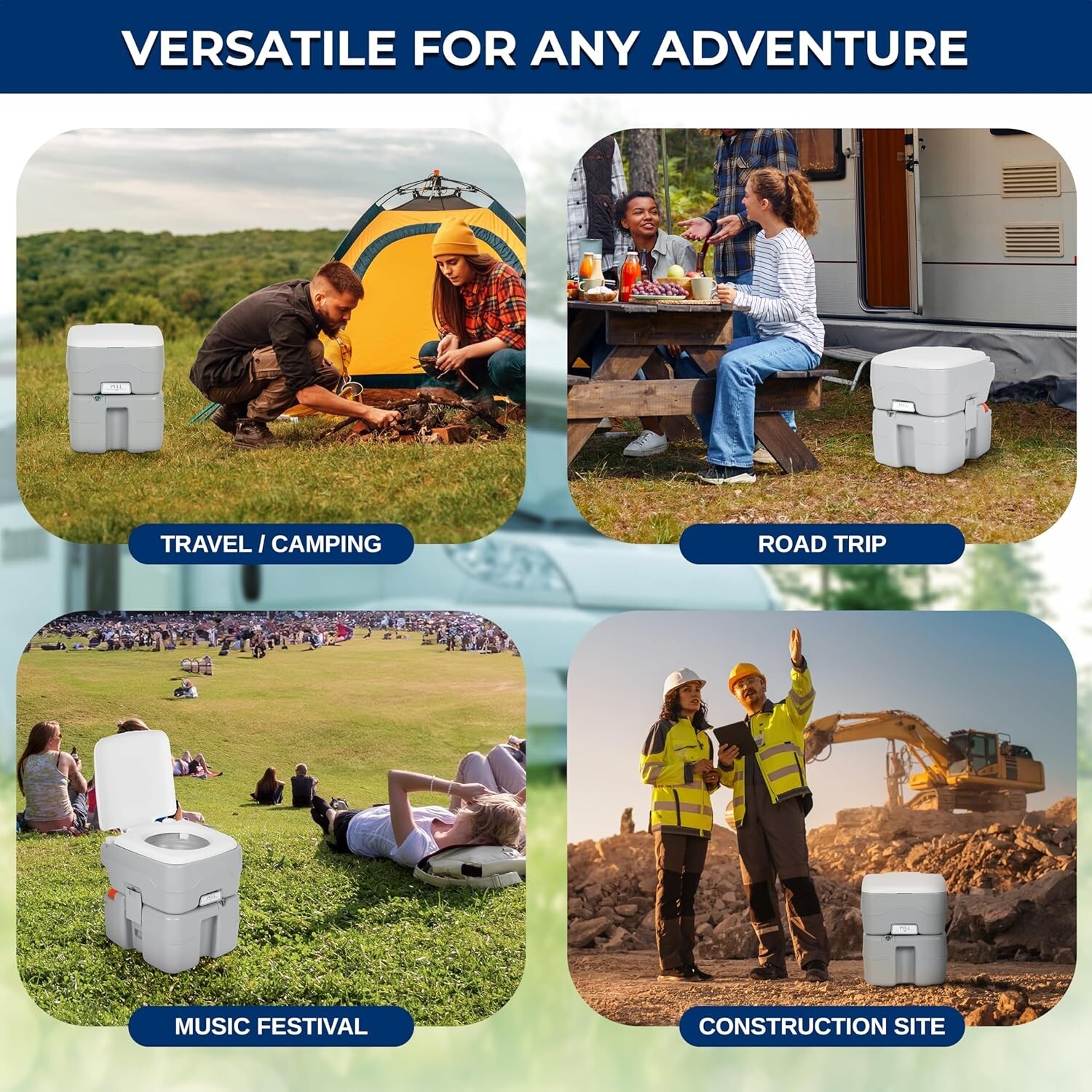 5.2 Gallon Leak-Proof Porta Potty with Detachable Tank – Ideal for Camping
