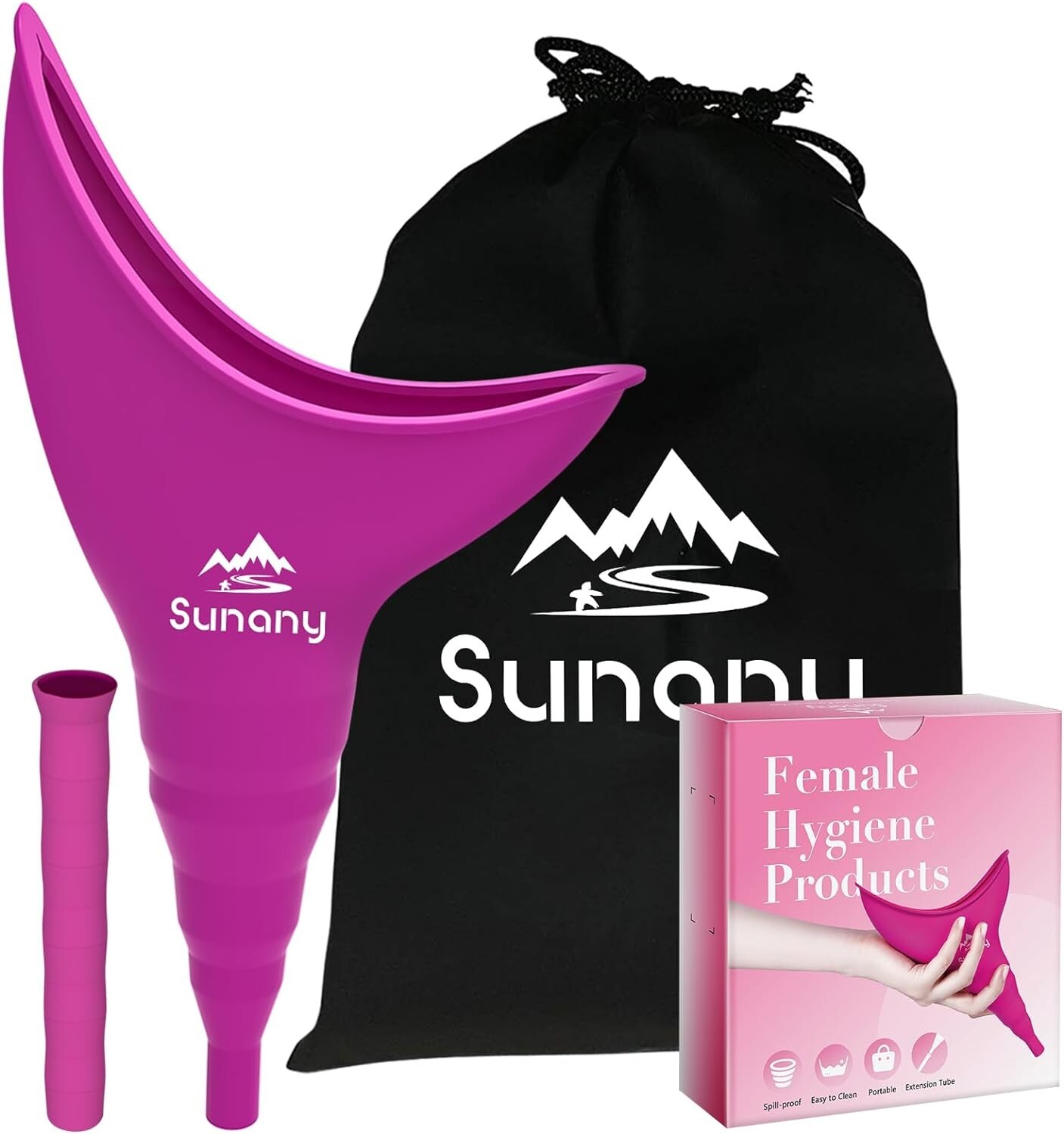 Lightweight Female Pee Funnel with Drawstring Bag – Stand and Pee Anywhere!