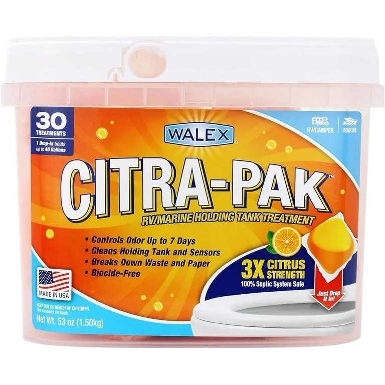 Walex Citra-Pak RV/Marine Holding Tank Treatment – 30 Citrus Pods – Septic Safe