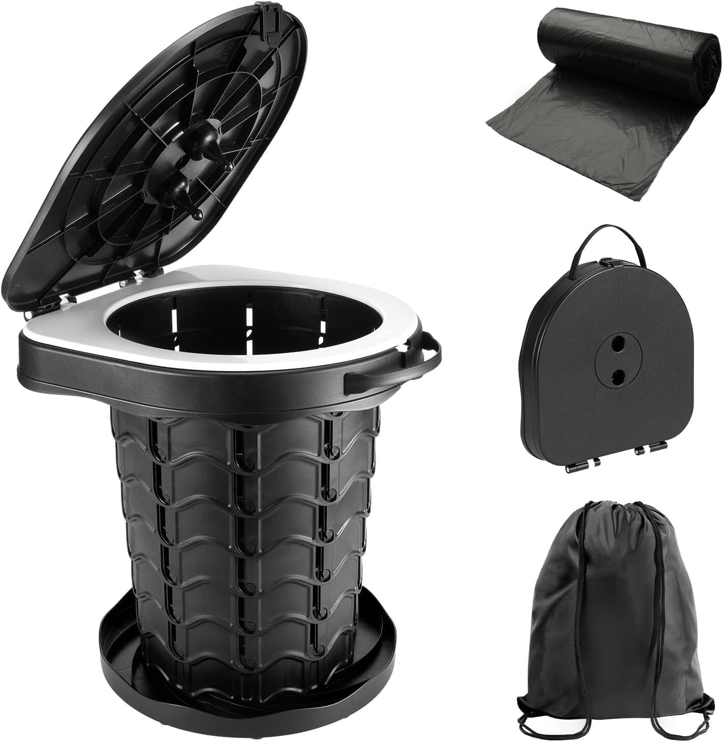 Camping Toilet Folding Camping Separating Toilet Toilet with Lid 180kg Hiking C766