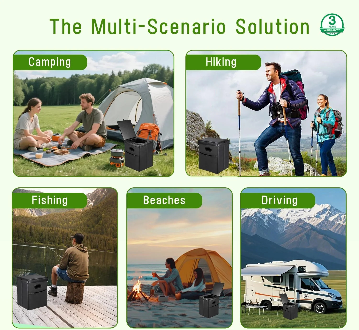 Panmout 16.5″ XL Portable Toilet for Camping, Foldable Travel Toilet for Adults