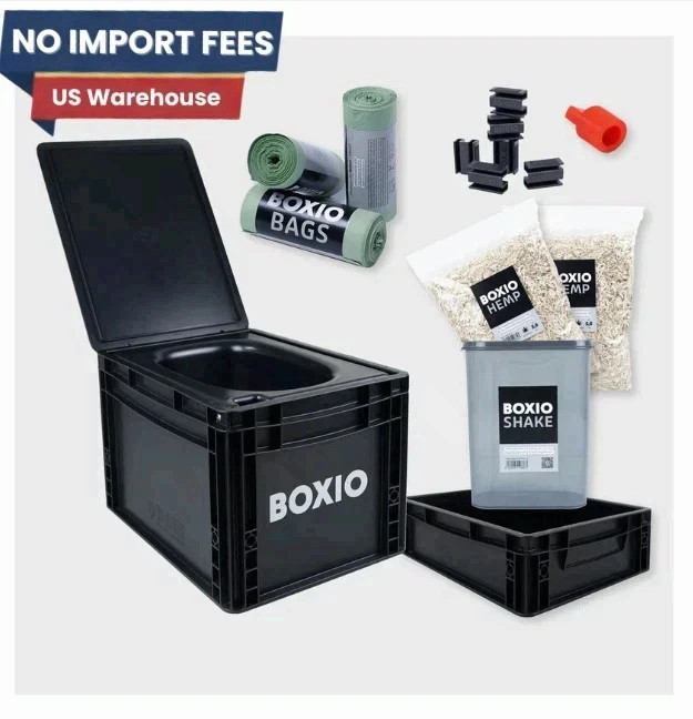 BOXIO TOILET MAX+ Portable Camping Toilet Kit – Complete Starter Set FS USA