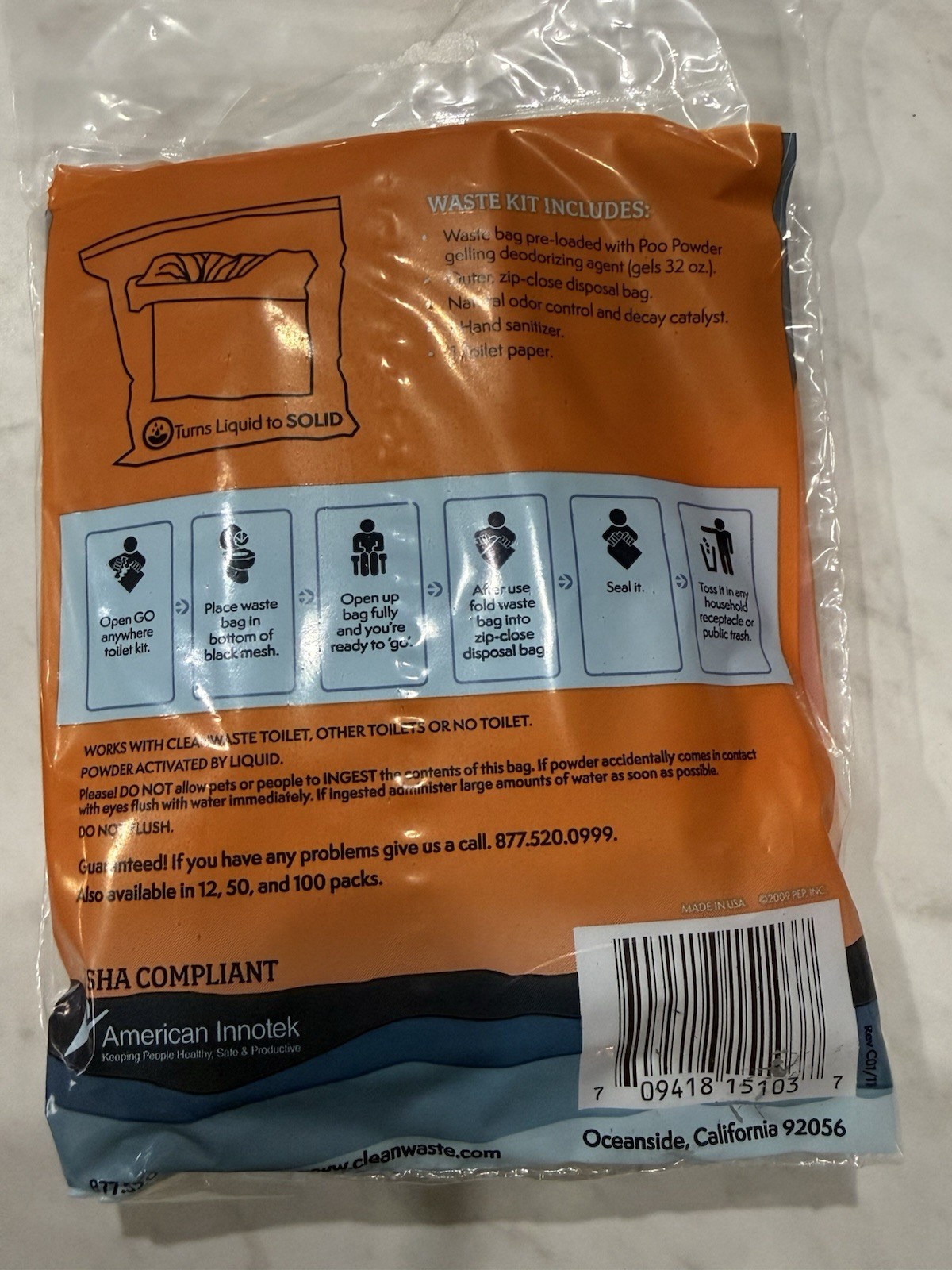 Cleanwaste WAG BAG Go Anywhere Toilet Kit Waste Bags box of 100!