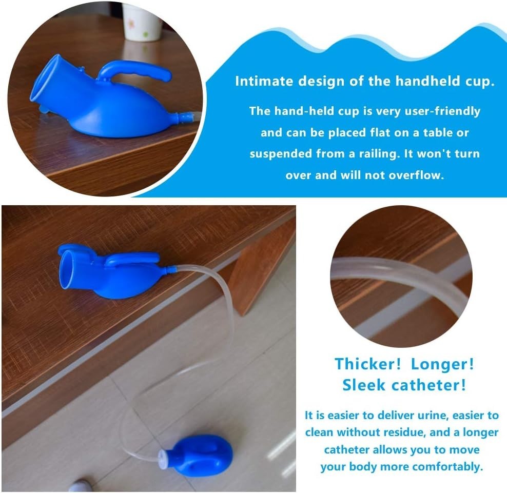 2000ml Portable Urinal for Men Leak Proof Travel Urinal with Tubing Funnel Brush