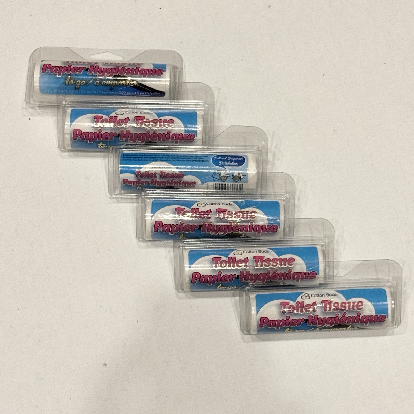 Cotton Buds Toilet Paper To Go – Lot of 6 Rolls SEALED