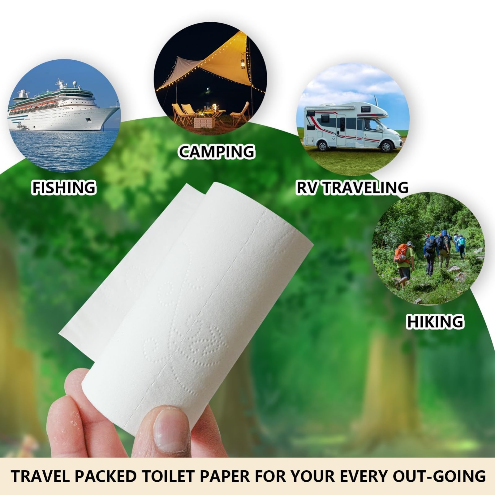Portable Camping Toilet Paper – Travel Tissue for RV & Outdoors, Compact Pack