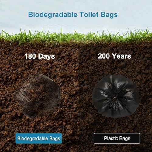 40 PCS Portable Toilet Bags with Drawstring, 40 Count with Drawstring