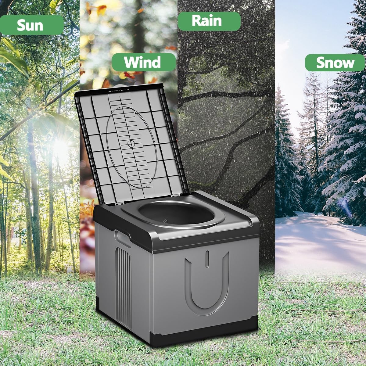 XXXL Portable Toilet for Adults Camping, 17.3x16x15.74 In-Extra Large Travel …