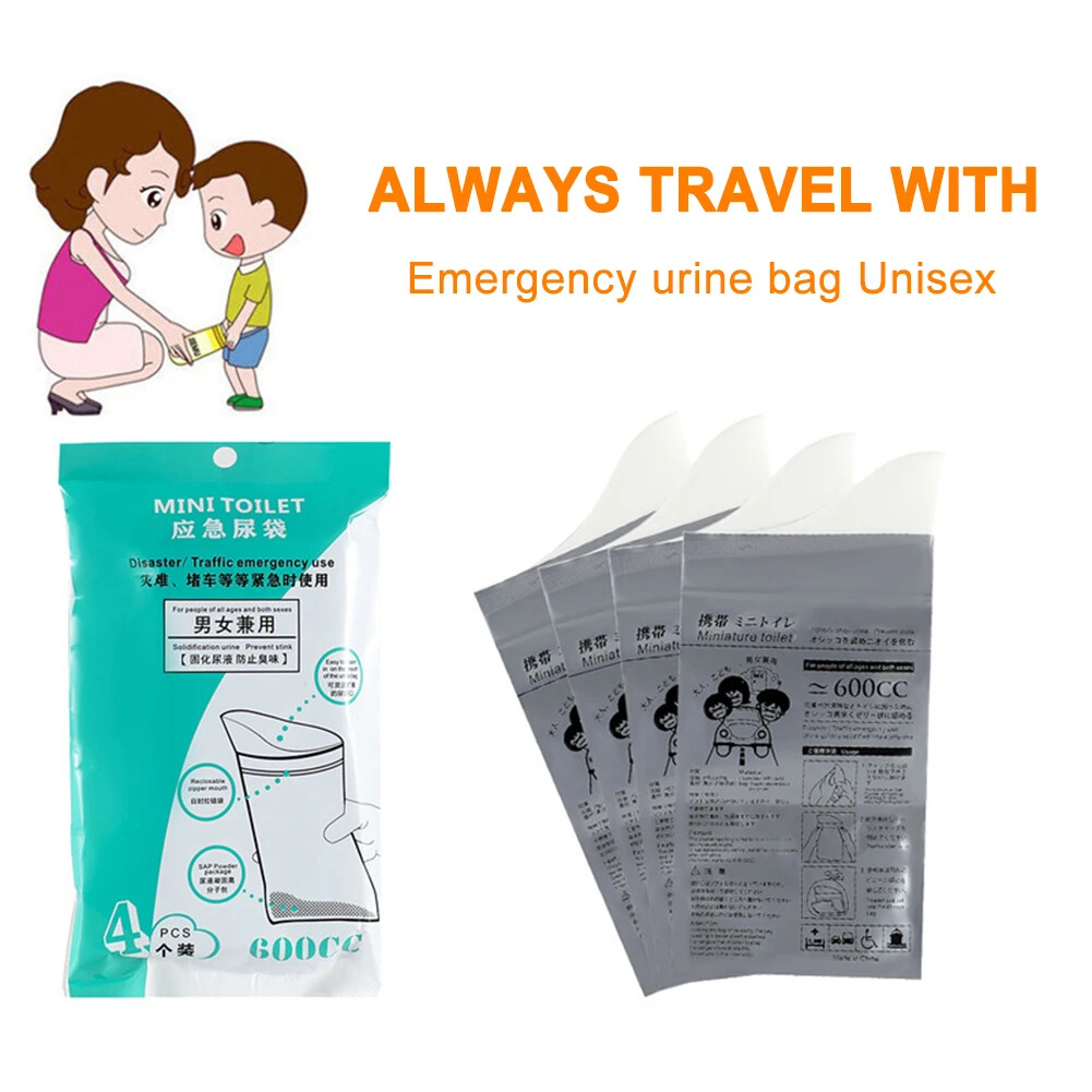 100-8PC Outdoor Emergency Urine Bags 600ml Disposable Mobile Toilet Portable Bag