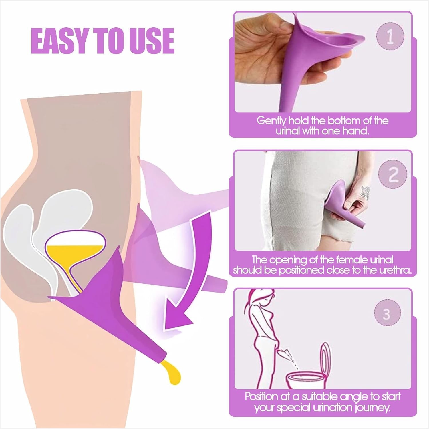 10x Female Urinal,Portable Urination Device Pee Funnel for Travel Camping Hiking