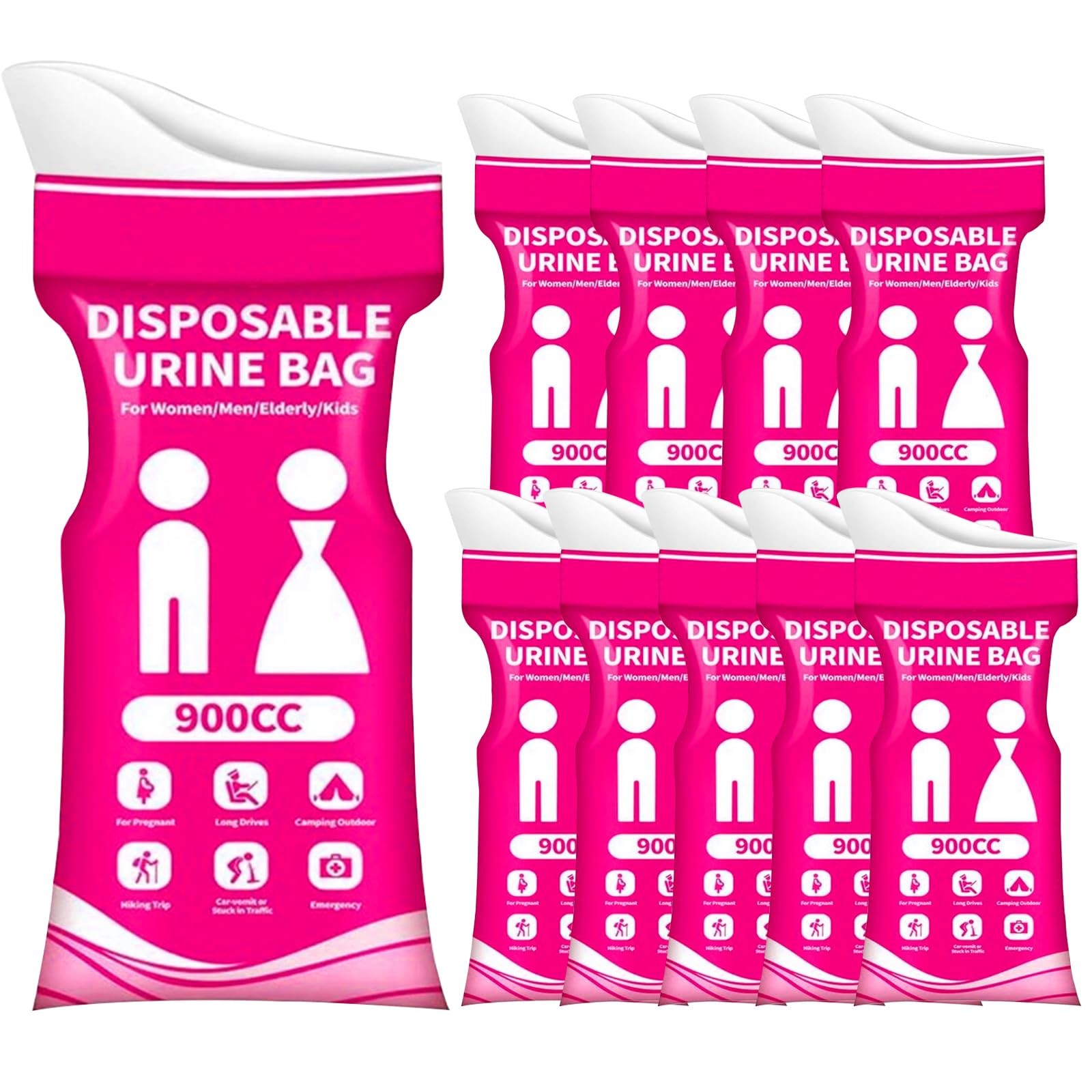 10PCS Disposable Urine Bag,Vehicle-Mounted Urine Bags,Portable Pee Bags for W…