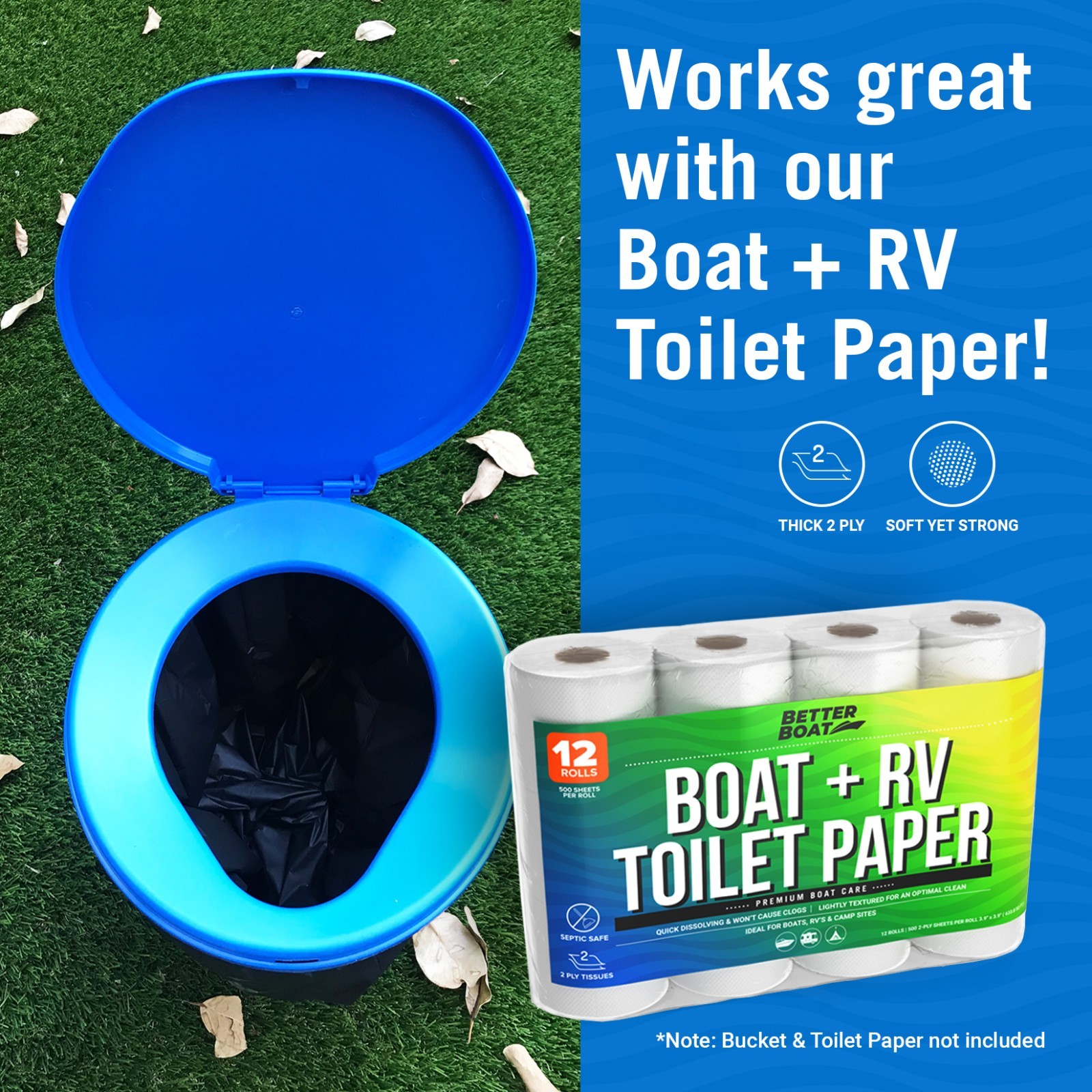 Portable Toilet Bucket Toilet Seat Set for Camping Boating Outdoor