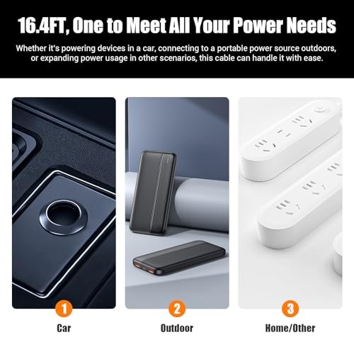 Starlink Mini DC Cable—100W USB C—12-24V—Easy 16.4FT/5M—3-in-1